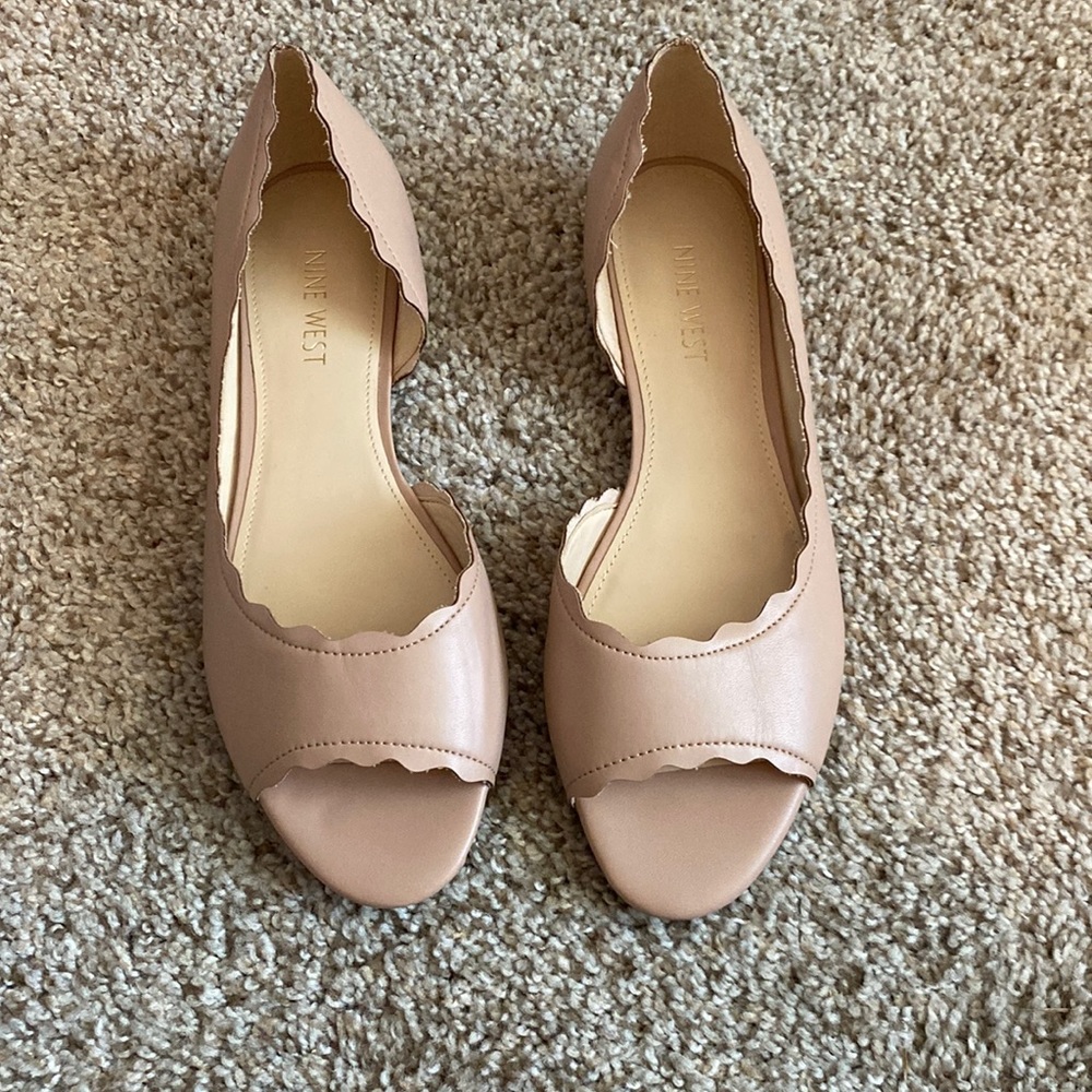 Nine West Scalloped Peek Toe Flats